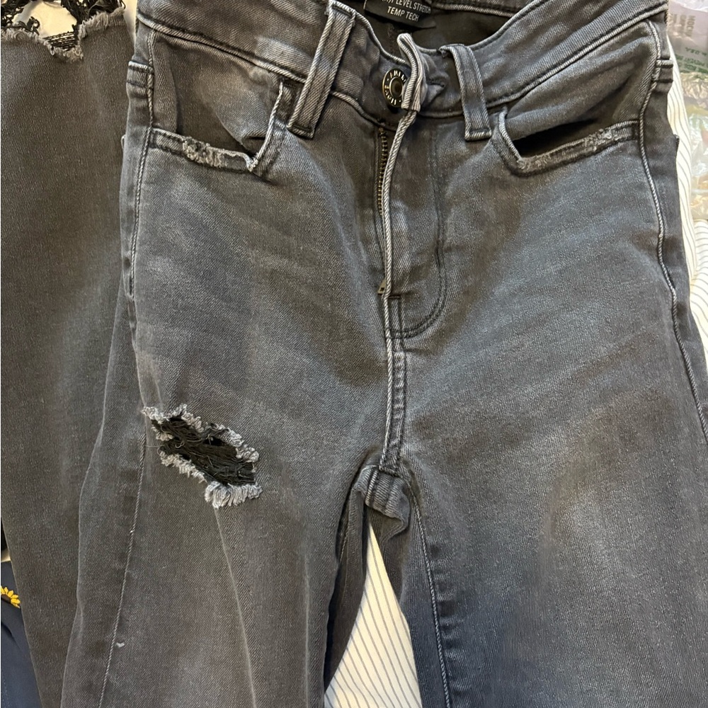 Distressed Gray Jeans